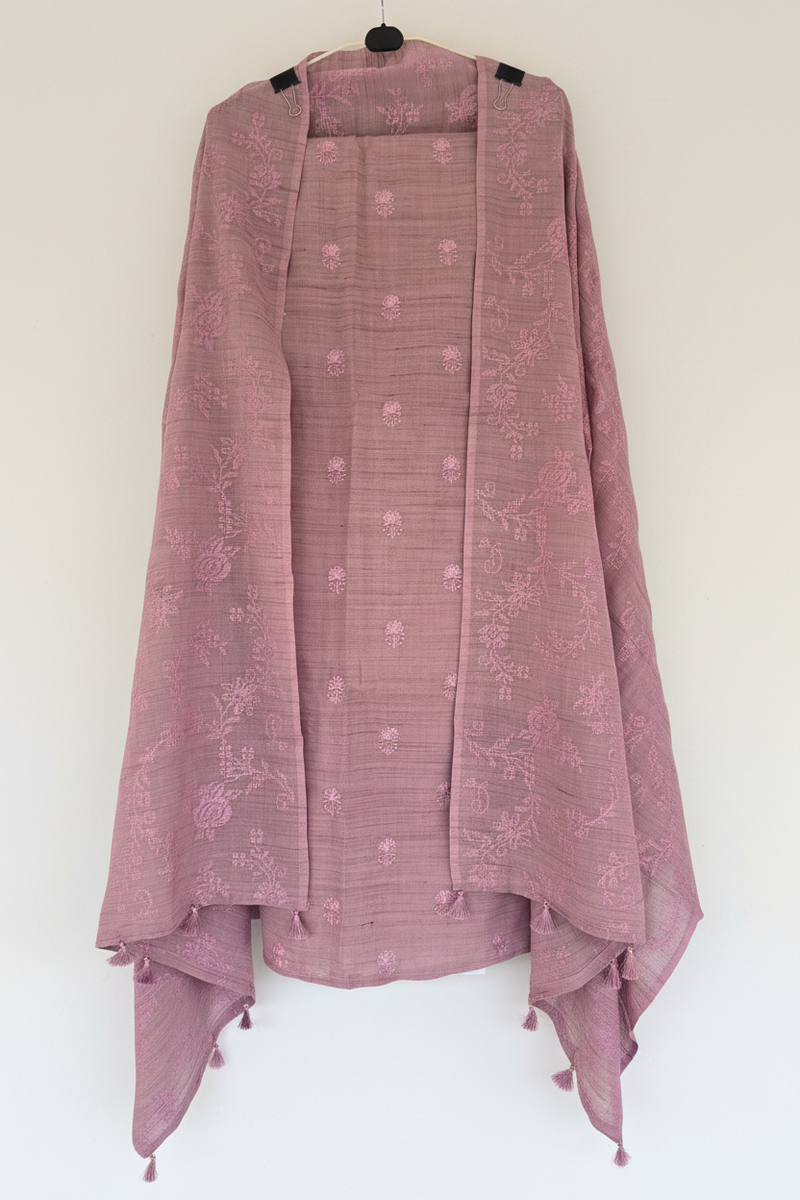 Embroidered Linen Unstitched Suit Set – Dusty Lavender